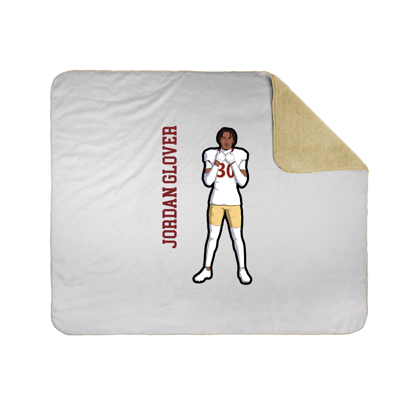 Throw Blanket — Name Vertical in White