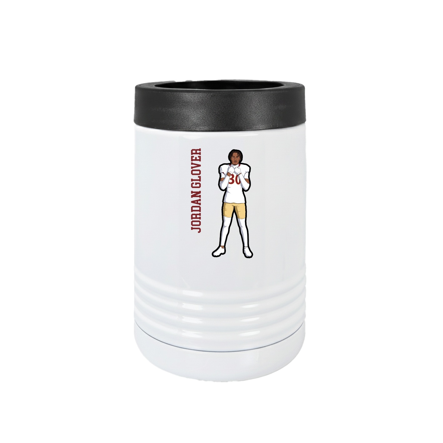 Beverage Holder — Name Vertical in White