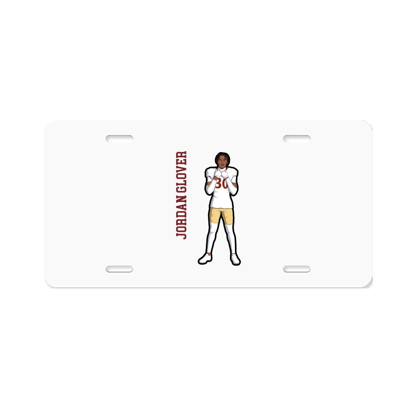 License Plate — Name Vertical in Classic