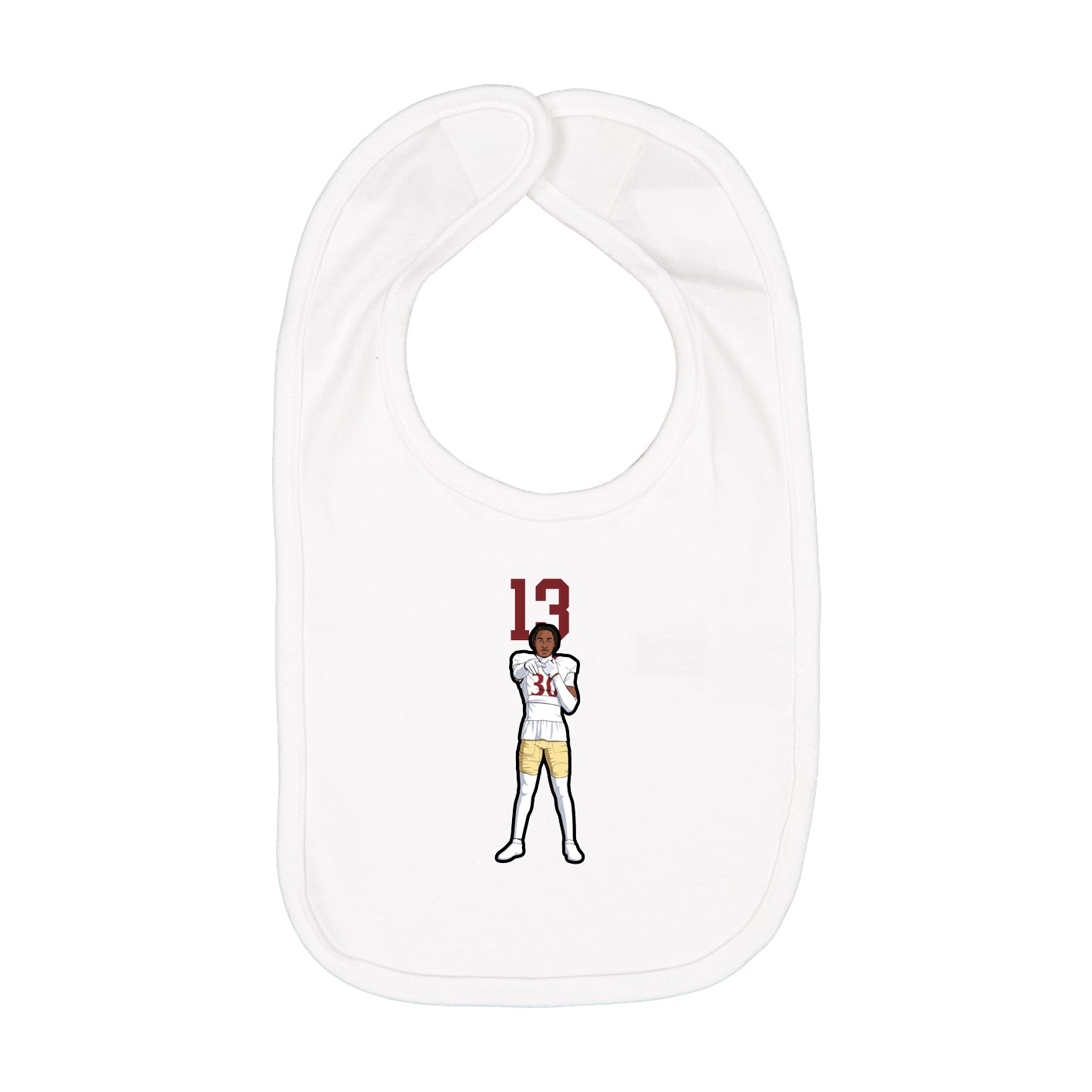 Infant Bib — Number Top in White
