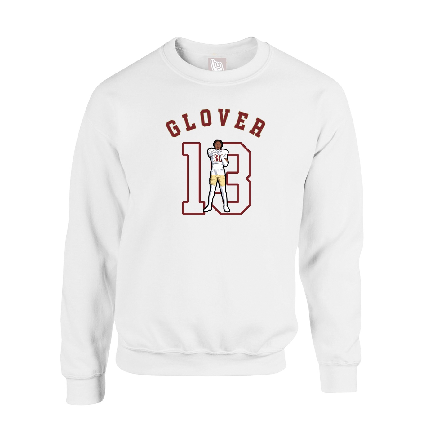 Fleece Crew — Shirsey Arch in White