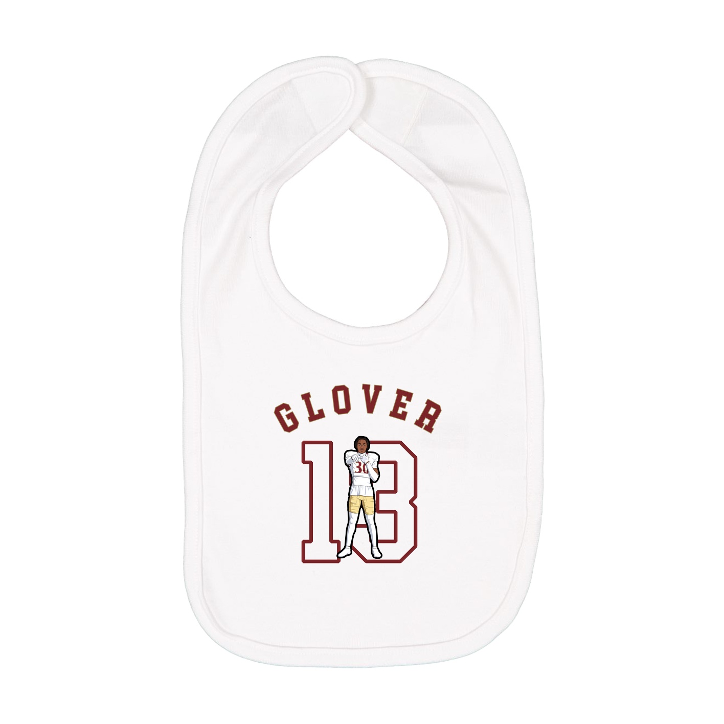 Infant Bib — Shirsey Arch in White