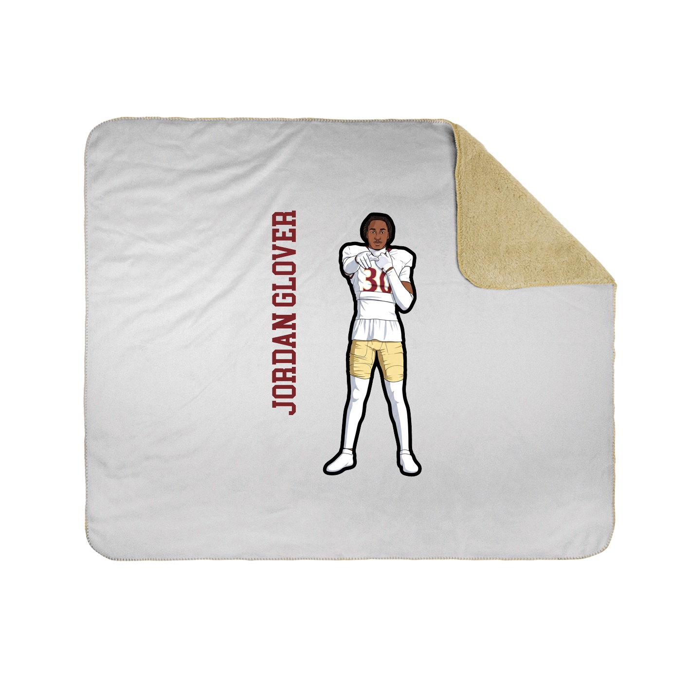 Throw Blanket — Name Vertical in White
