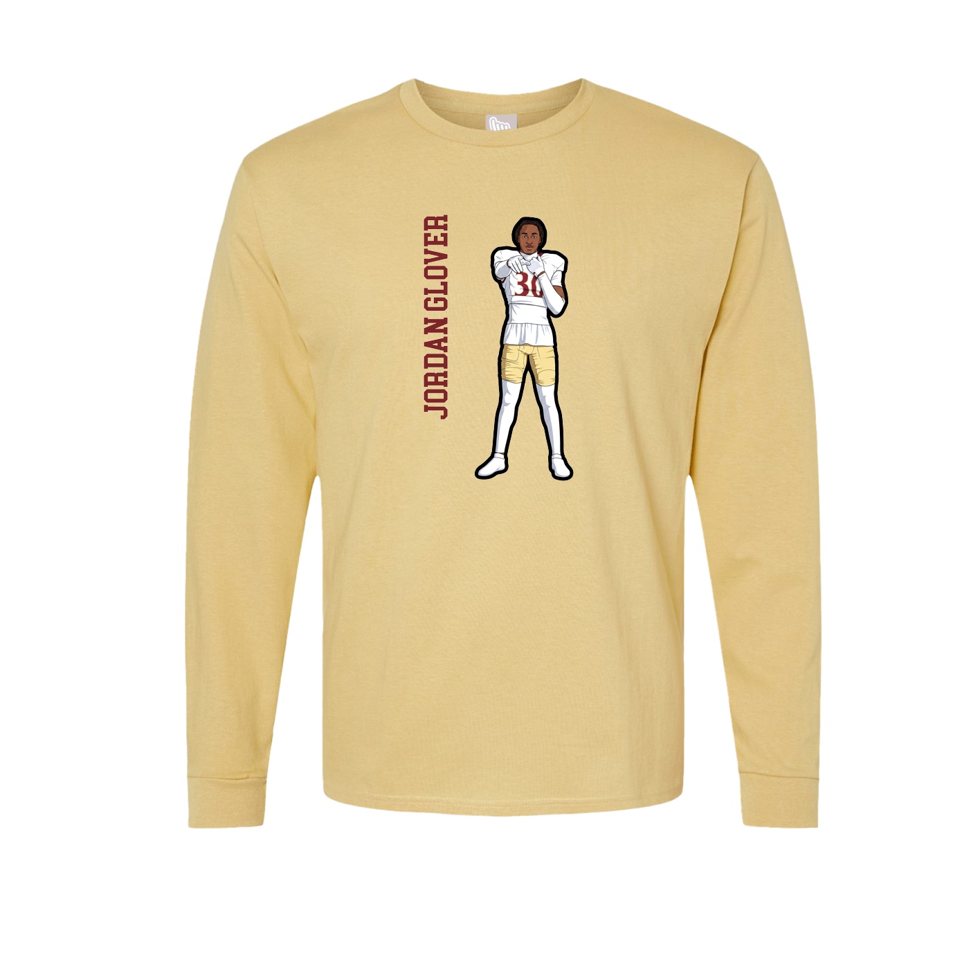 Long Sleeve Tee — Name Vertical in Vegas Gold