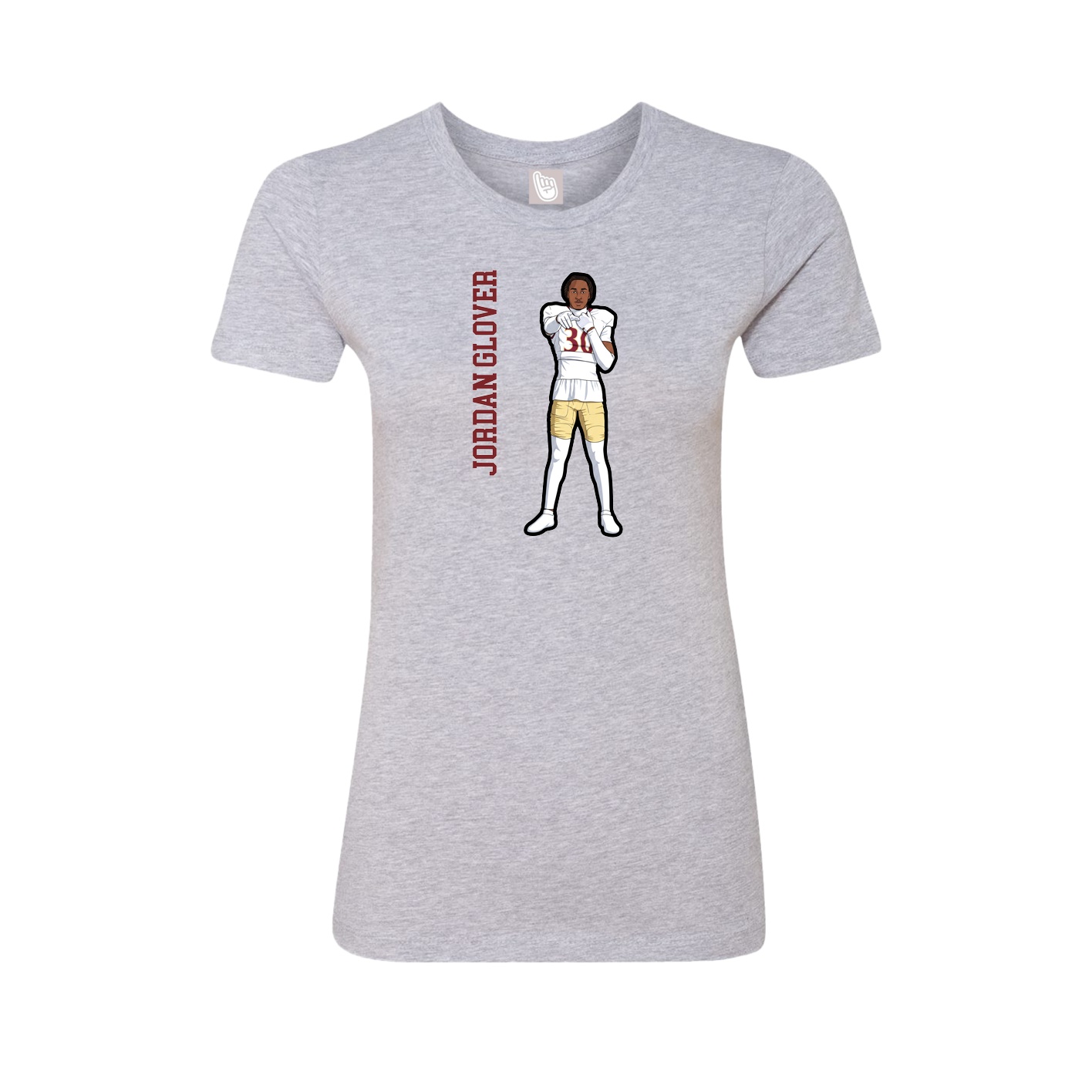 Womens Tee — Name Vertical in Grey