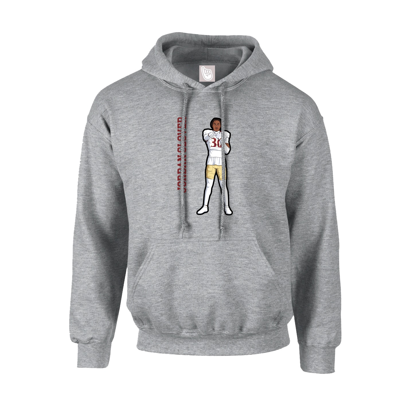 Youth Hoodie — Name Vertical in Grey