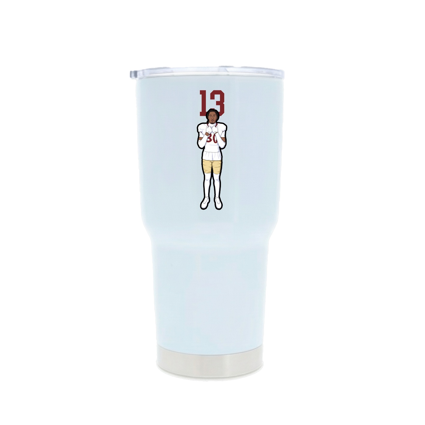 30oz Stainless Steel Tumbler — Number Top in White