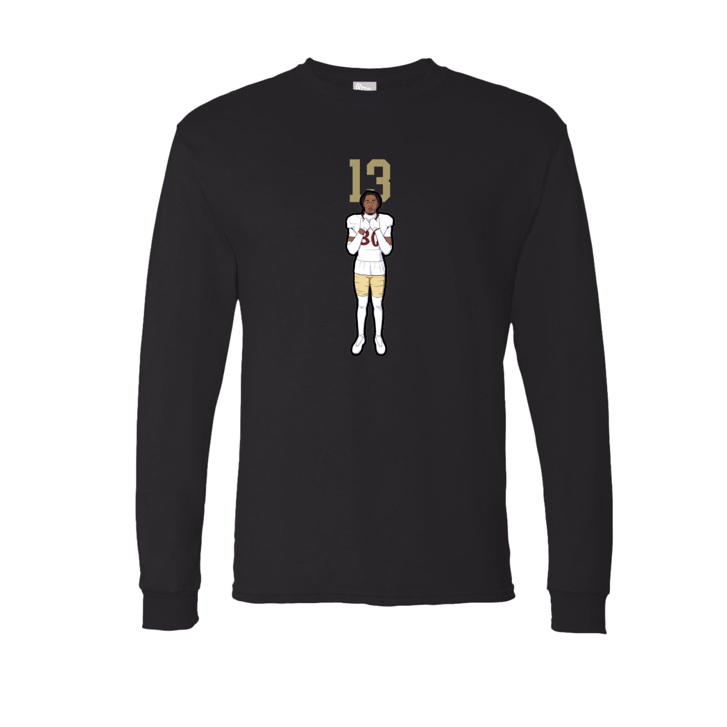 Long Sleeve Tee — Number Top in Black