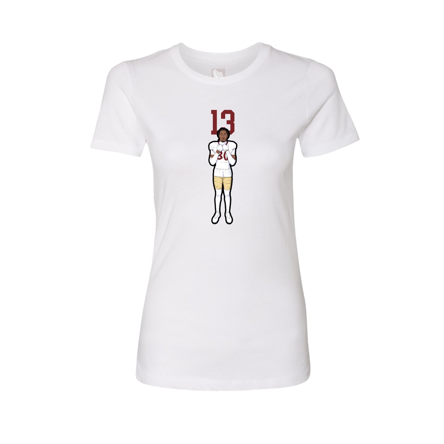 Womens Tee — Number Top in White