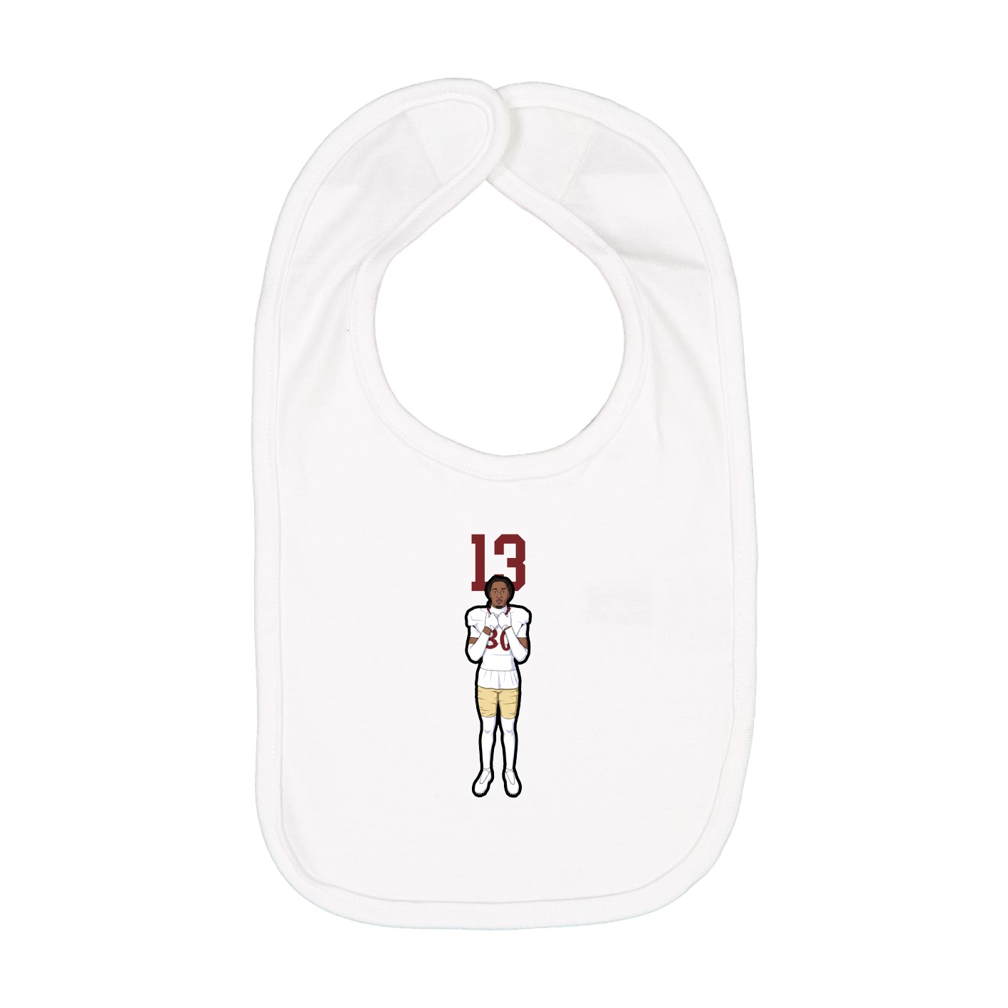 Infant Bib — Number Top in White