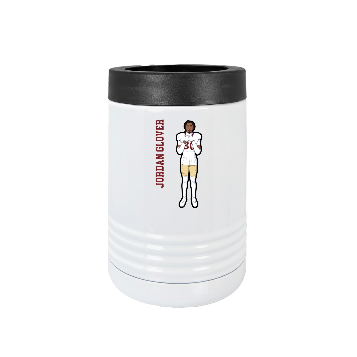 Beverage Holder — Name Vertical in White