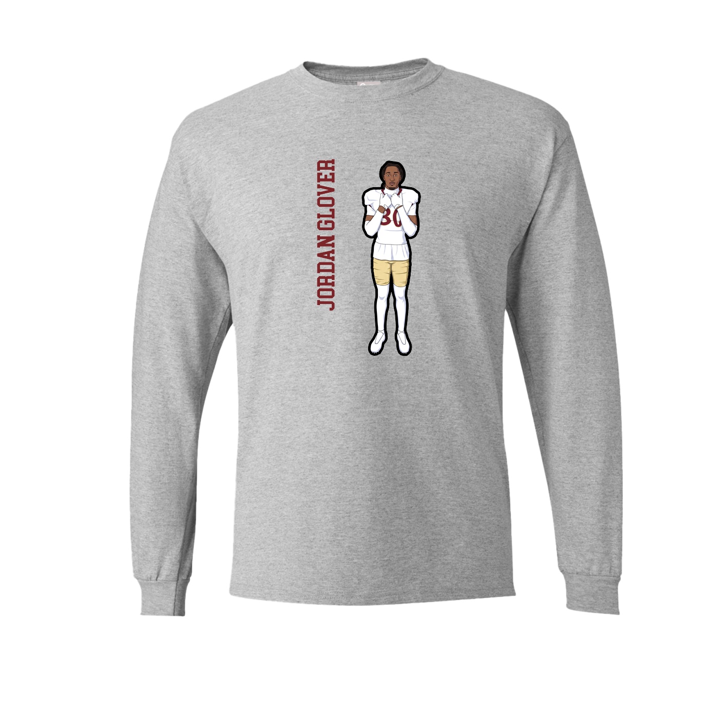 Long Sleeve Tee — Name Vertical in Grey