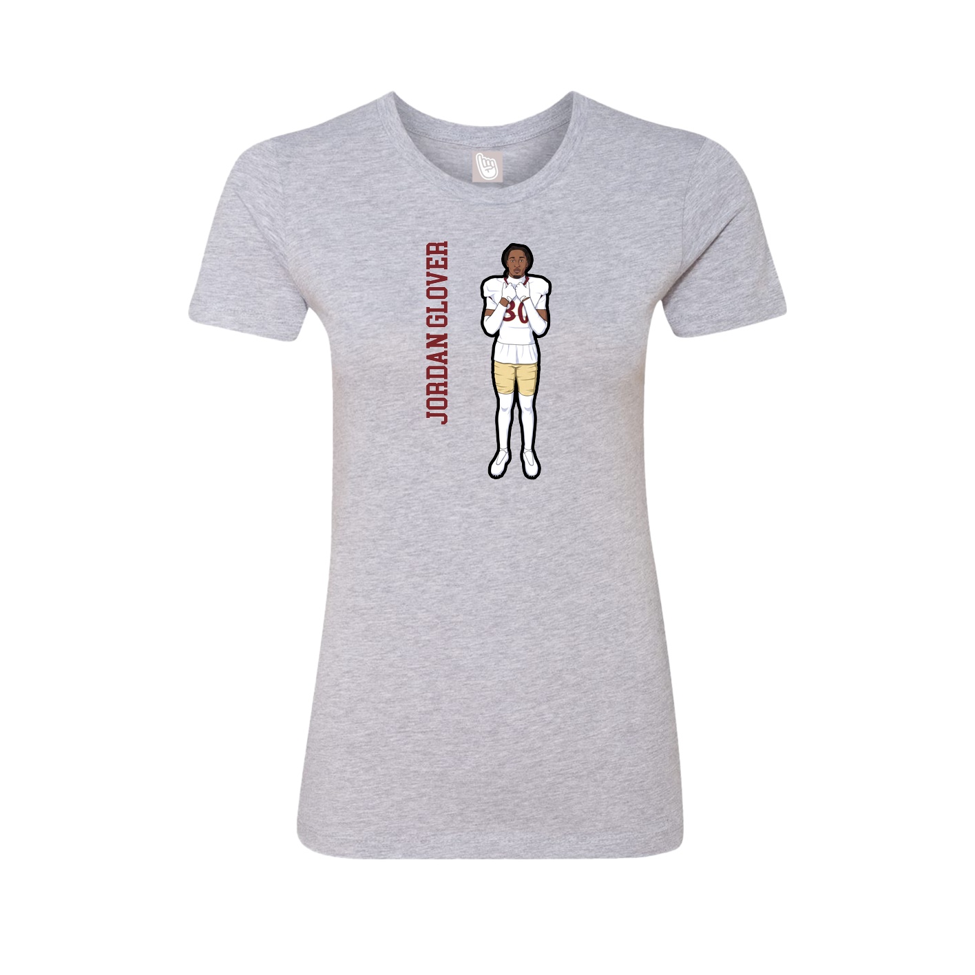 Womens Tee — Name Vertical in Grey