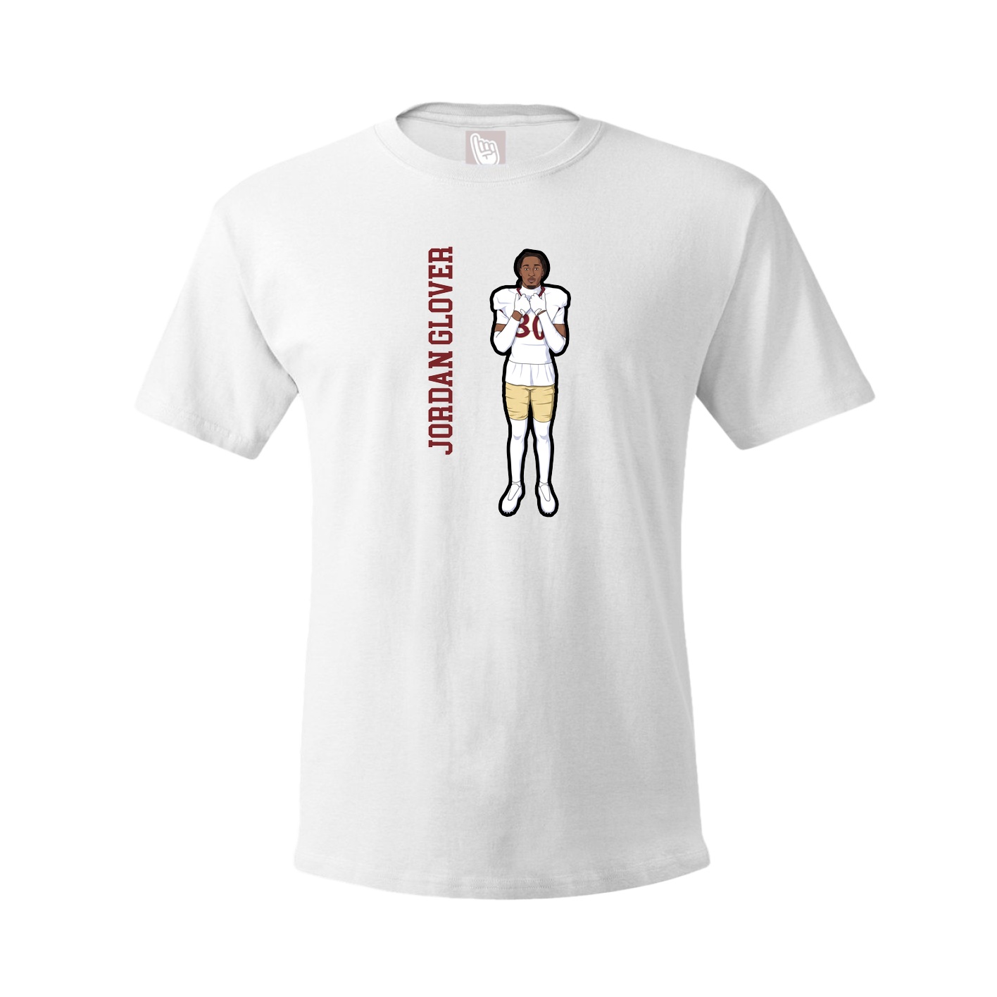 Youth Tee — Name Vertical in White