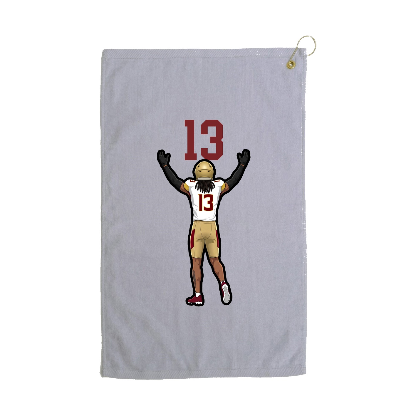 Golf Towel — Number Top in Grey