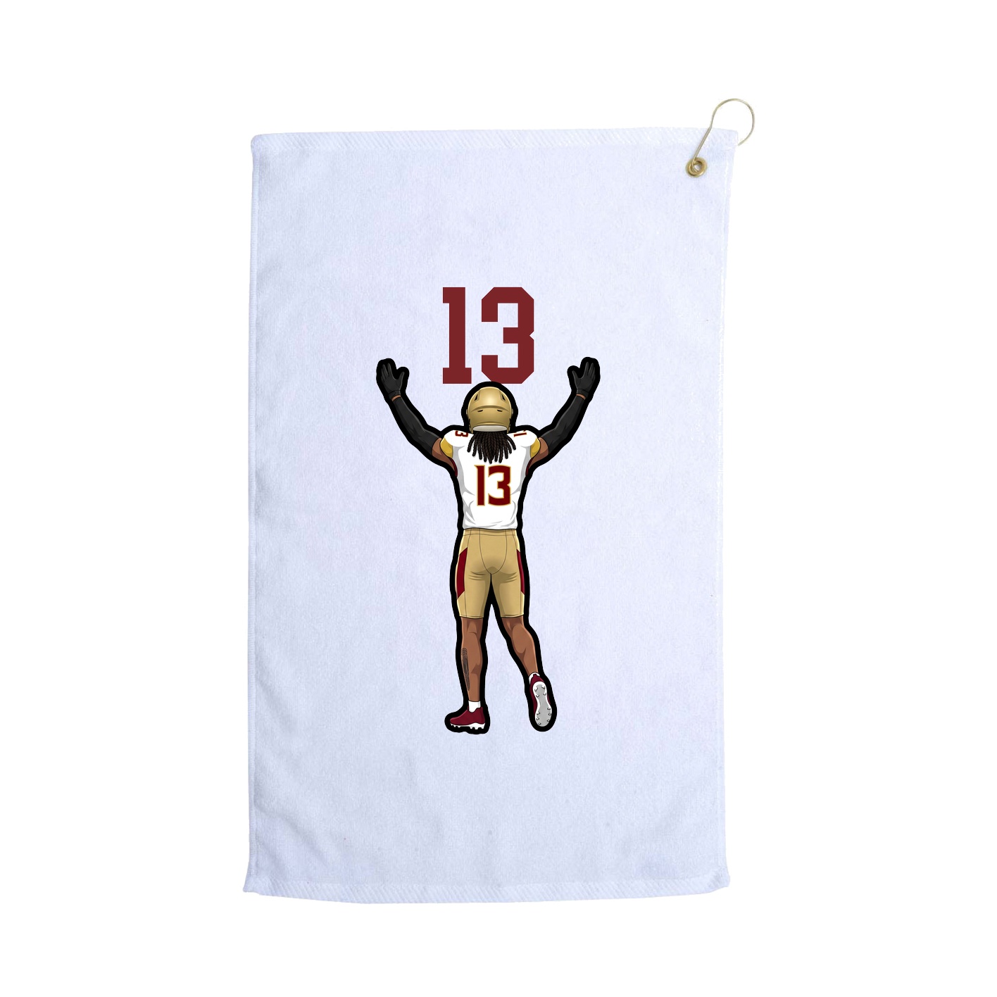 Golf Towel — Number Top in White