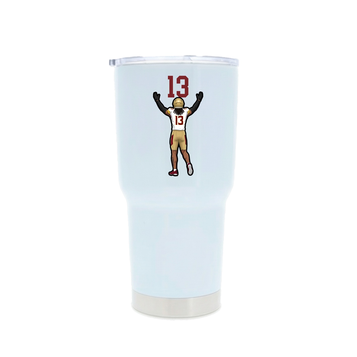 30oz Stainless Steel Tumbler — Number Top in White