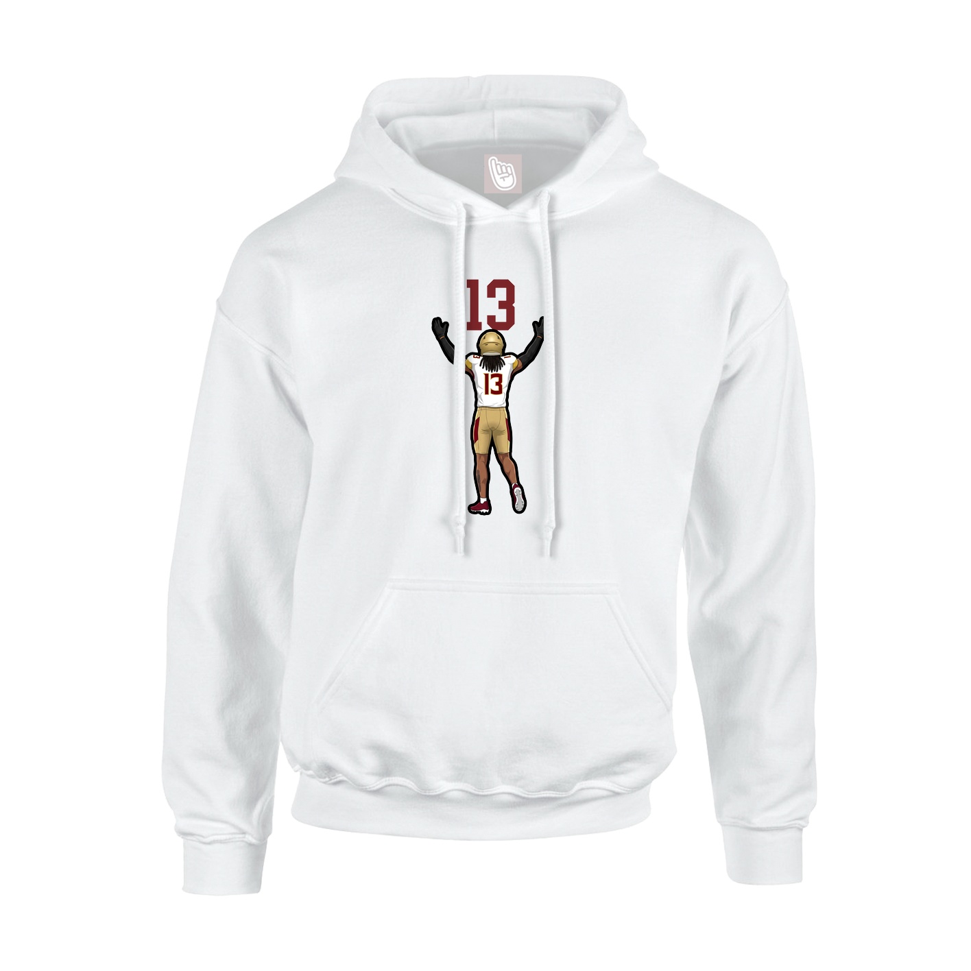 Youth Hoodie — Number Top in White