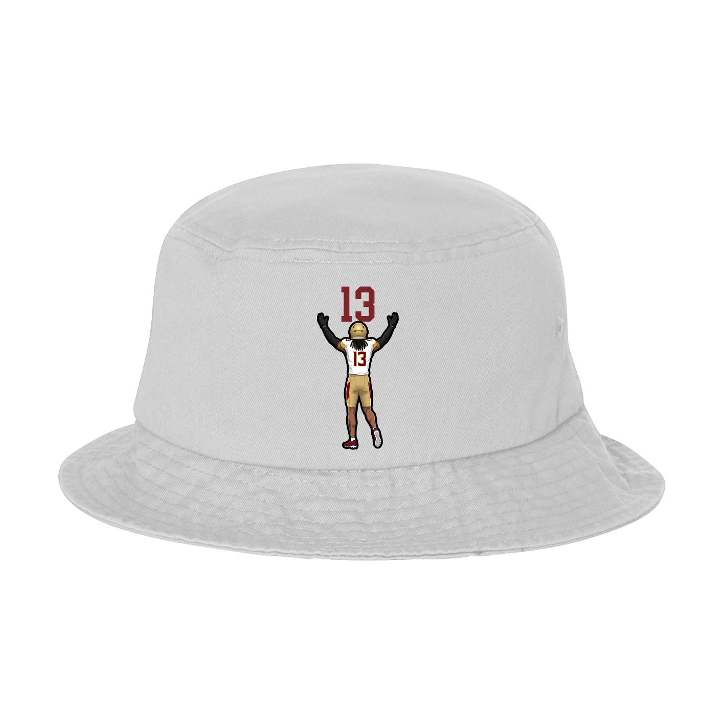 Bucket Cap — Number Top in White