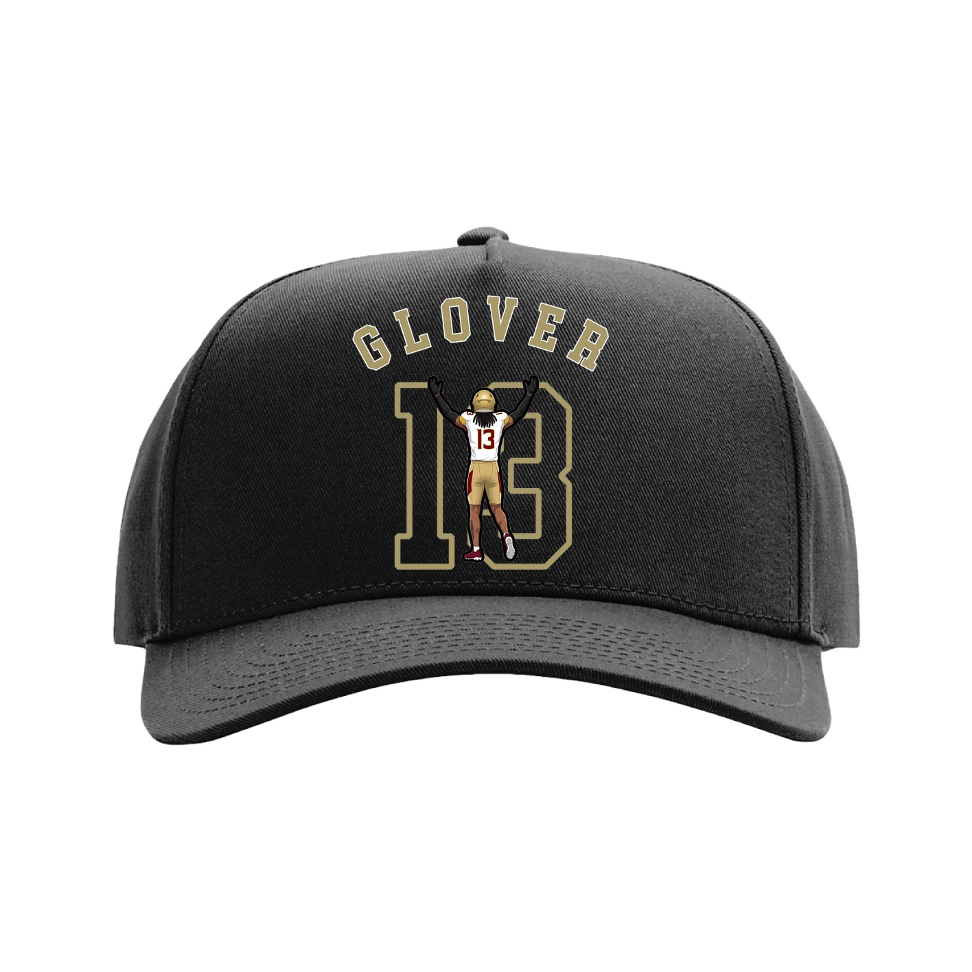 Full Fabric Five-Panel Champ Cap — Shirsey Arch in Black