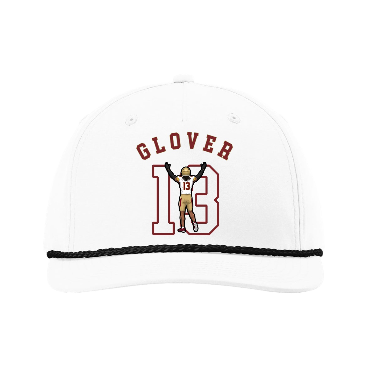 Five-Panel Classic Rope Cap — Shirsey Arch in White