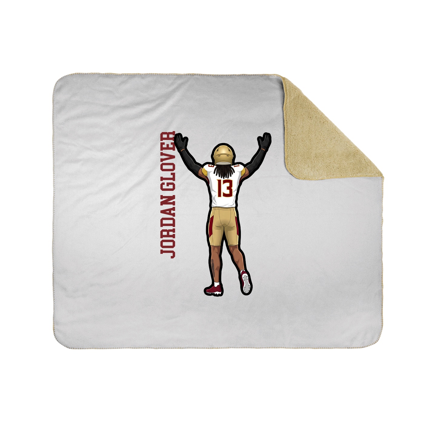 Throw Blanket — Name Vertical in White