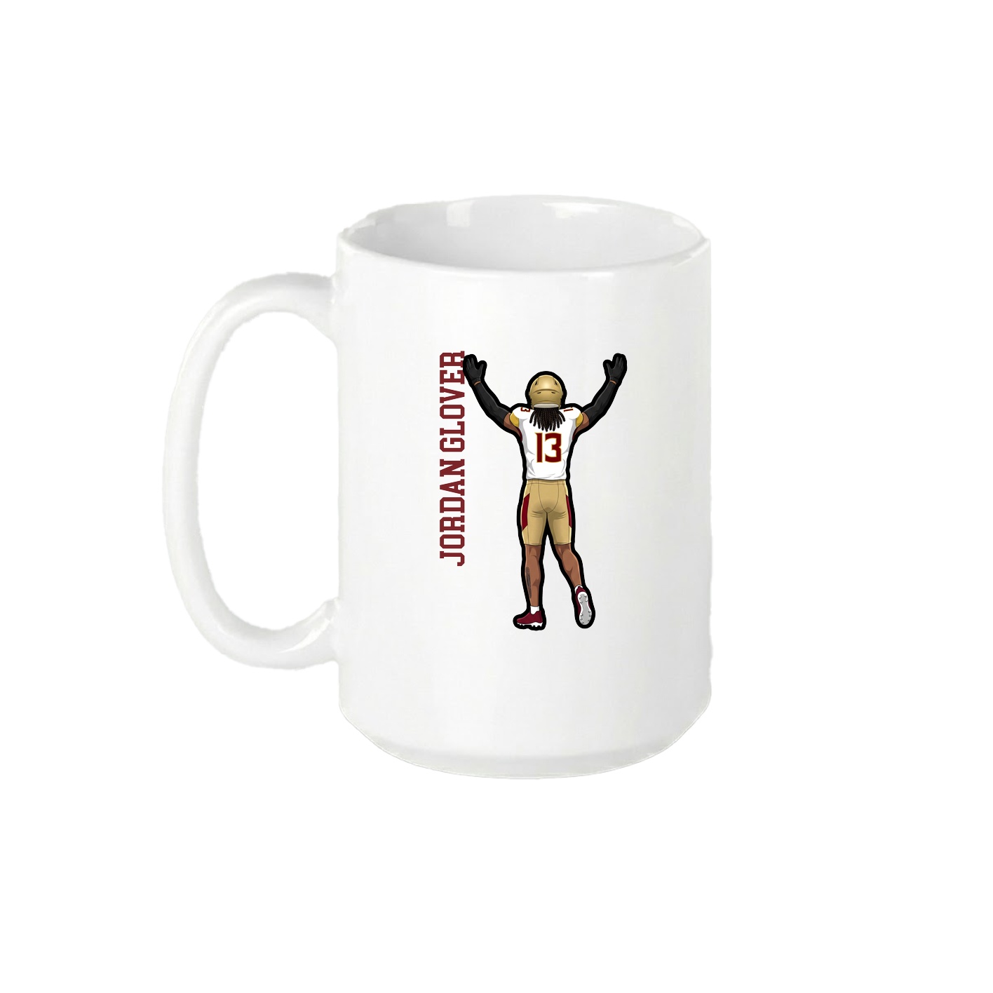 15oz Coffee Mug — Name Vertical in White