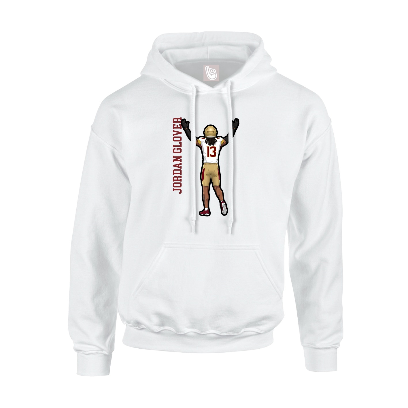 Youth Hoodie — Name Vertical in White