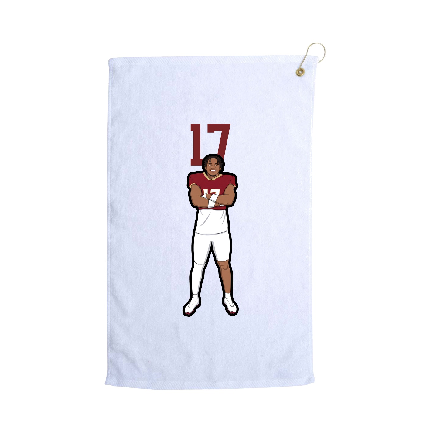 Golf Towel — Number Top in White