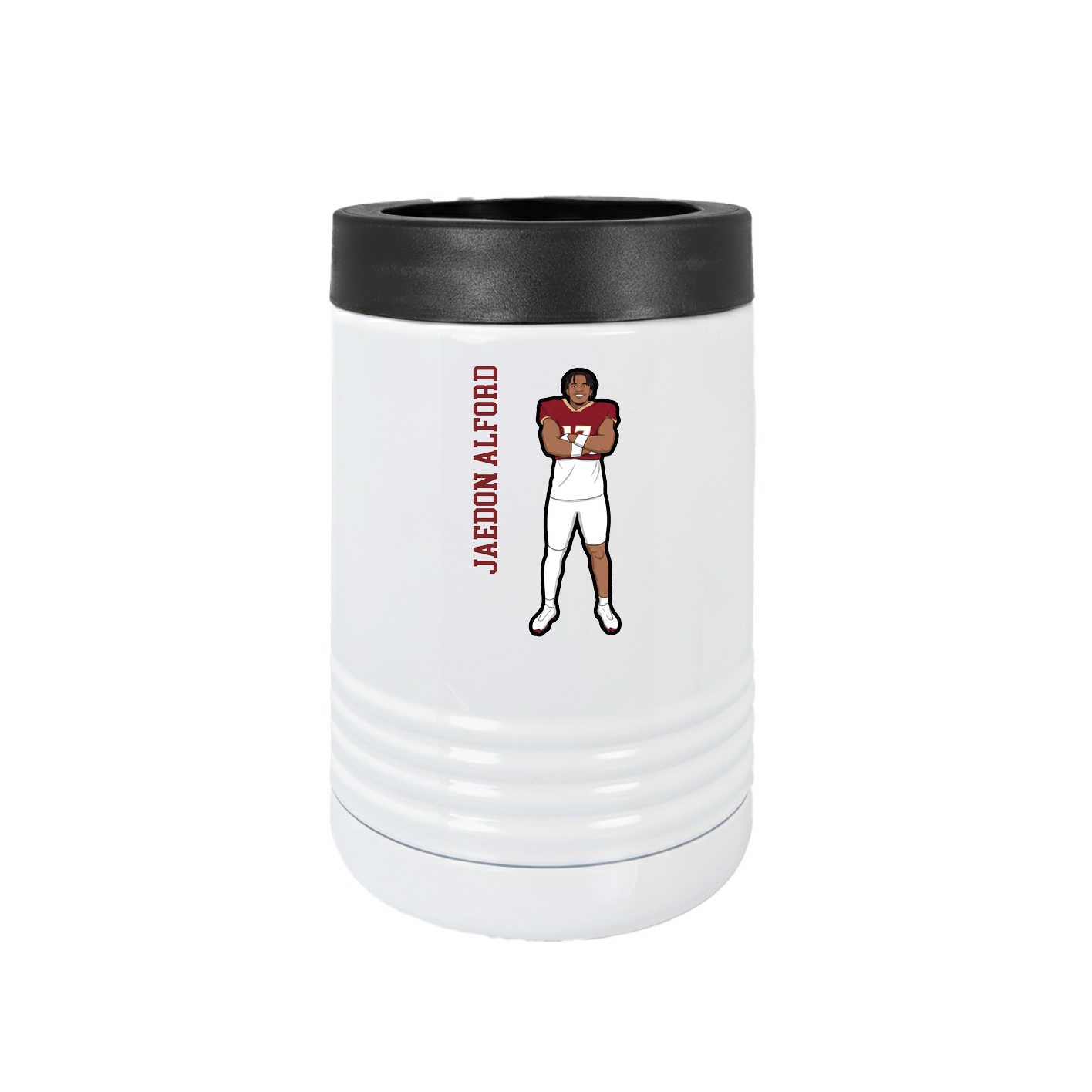 Beverage Holder — Name Vertical in White