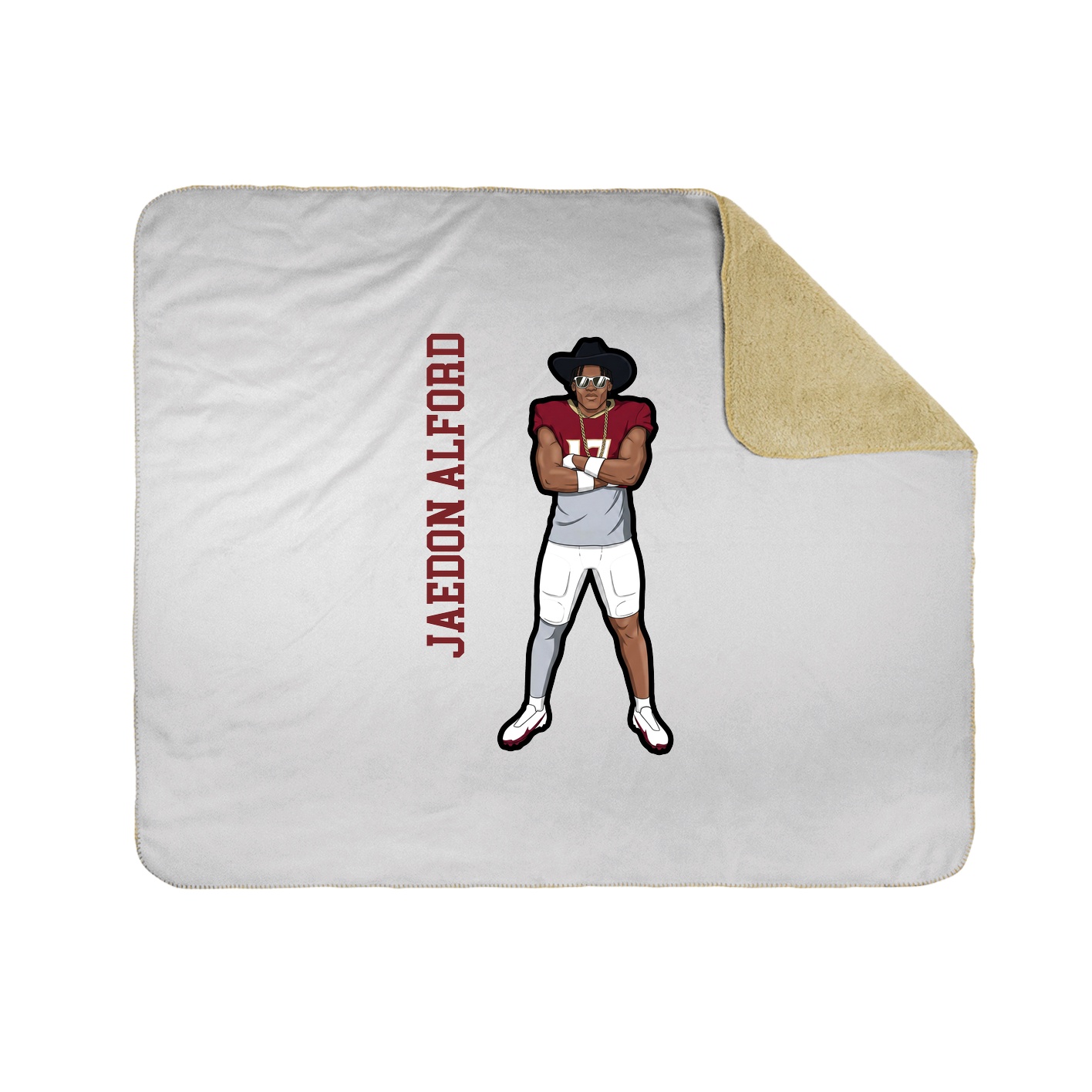 Throw Blanket — Name Vertical in White