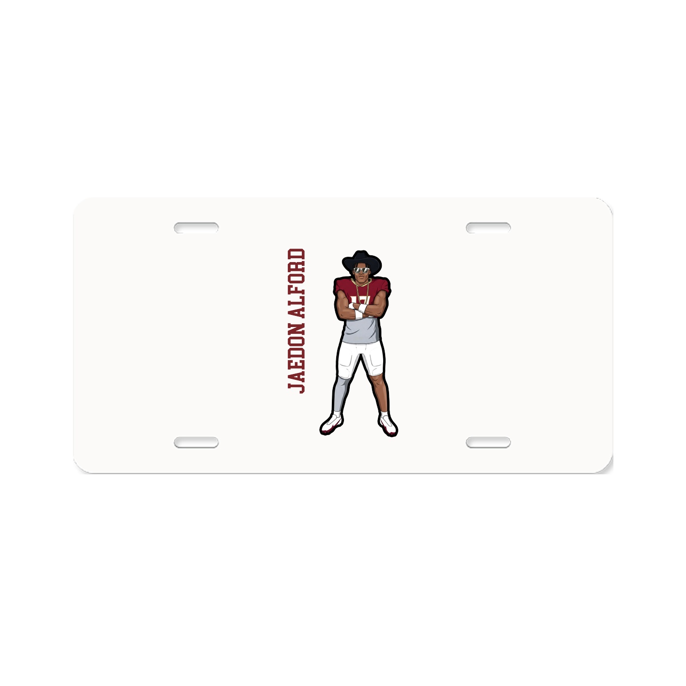 License Plate — Name Vertical in Classic