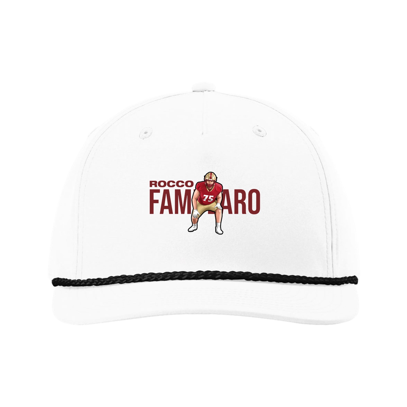 Five-Panel Classic Rope Cap — Player Name in White