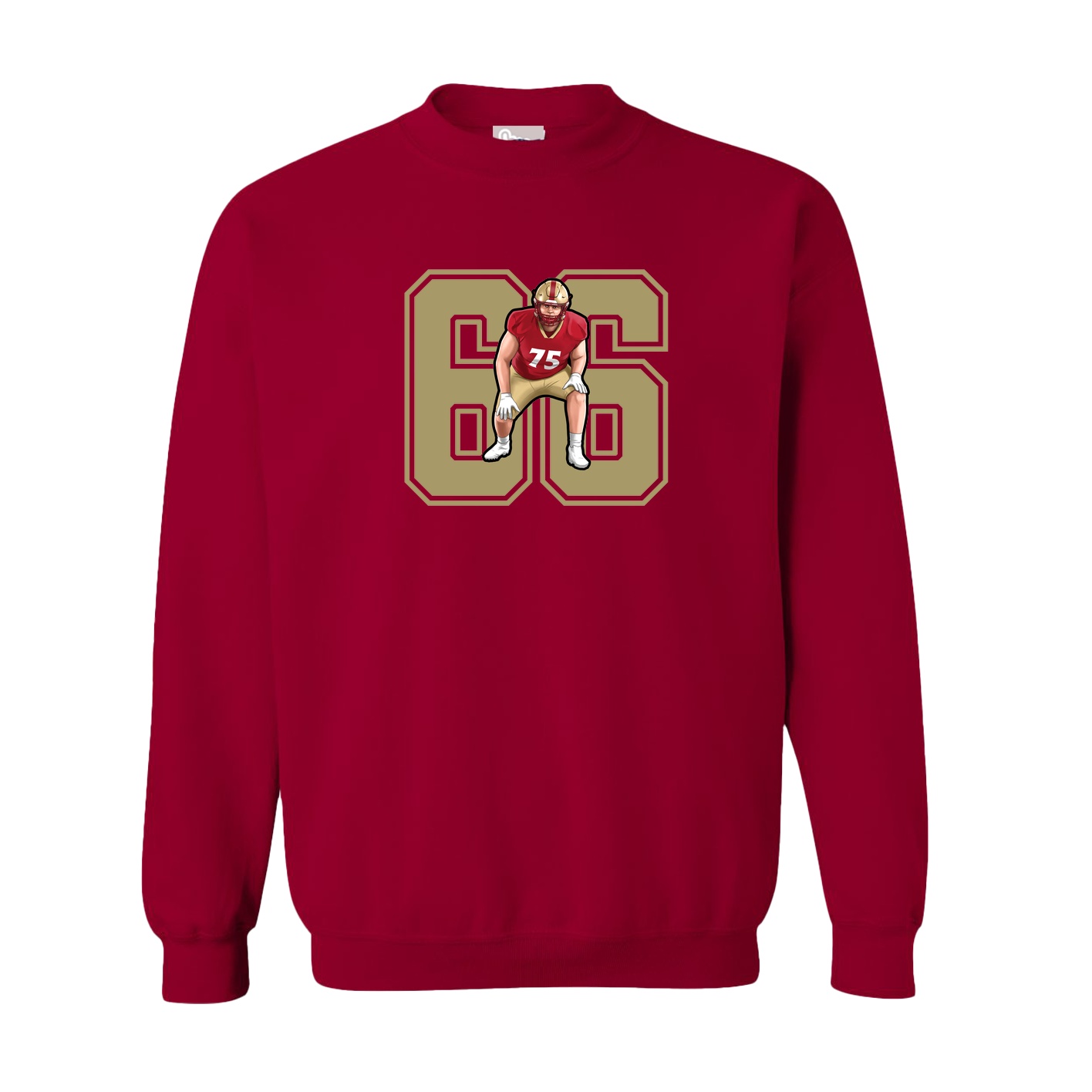 Fleece Crew — Number in Cardinal