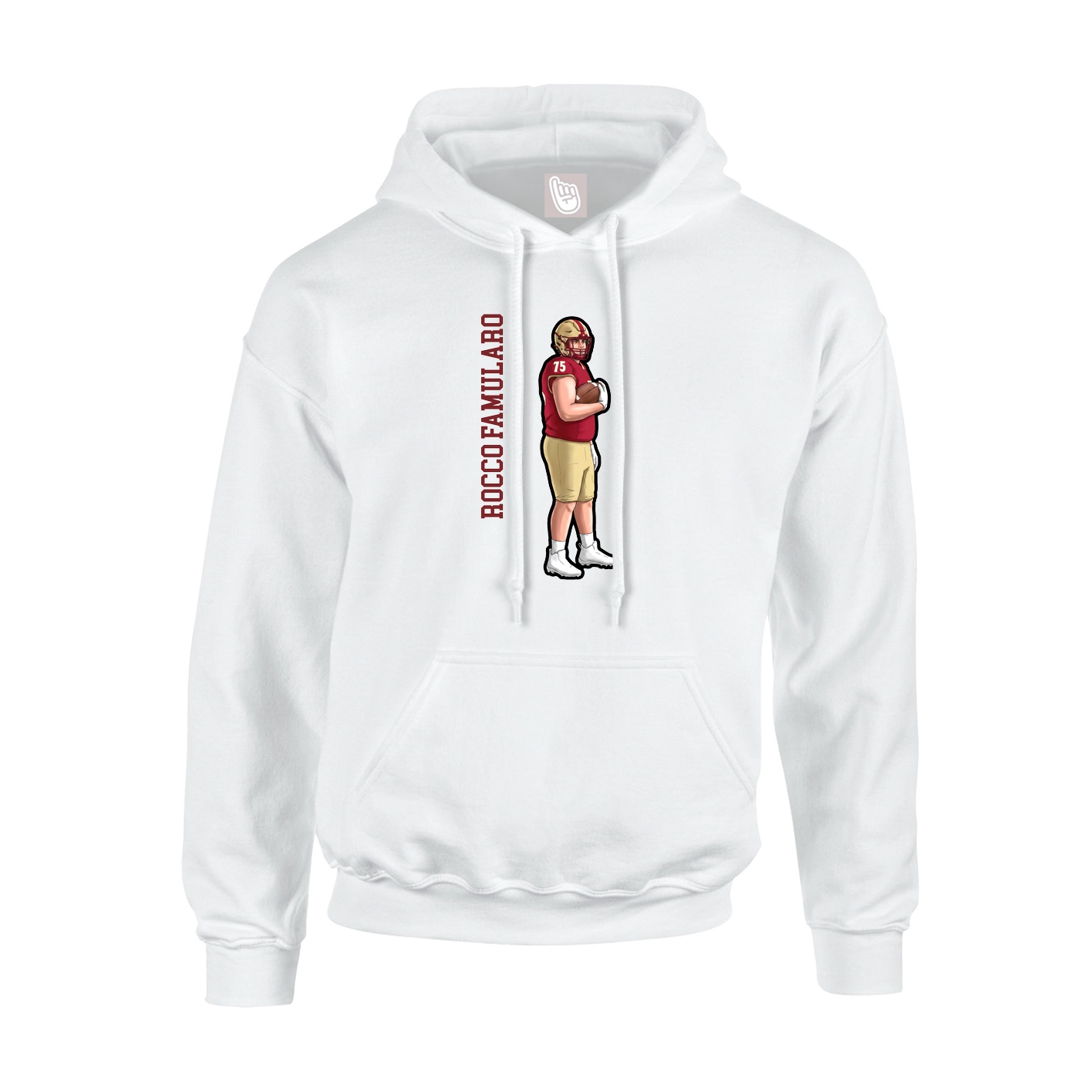 Hoodie — Name Vertical in White