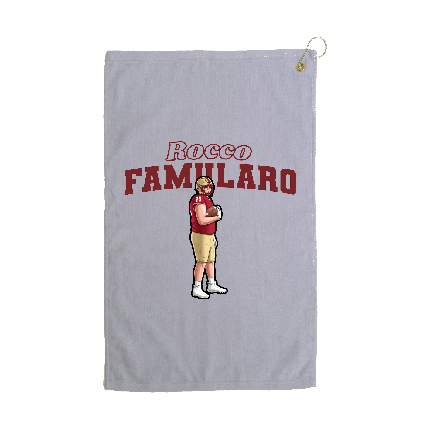 Golf Towel — Name Arch in Grey
