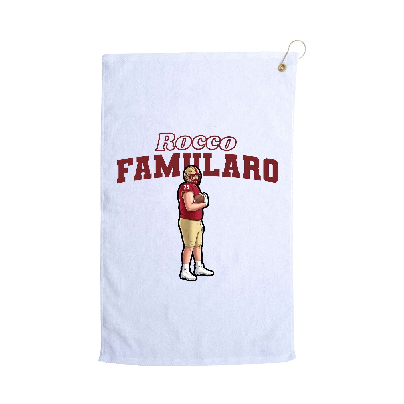 Golf Towel — Name Arch in White