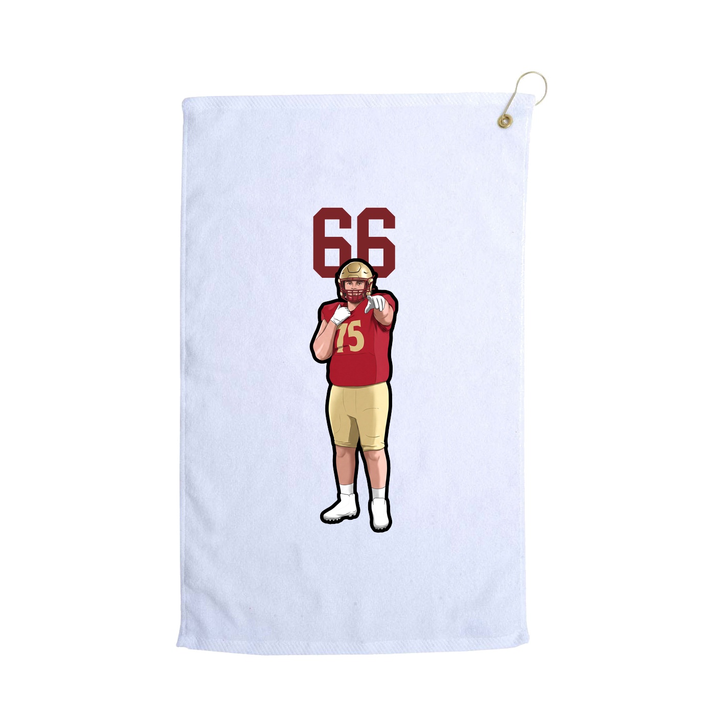 Golf Towel — Number Top in White