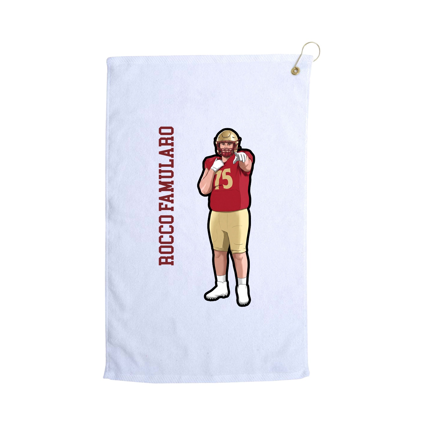 Golf Towel — Name Vertical in White
