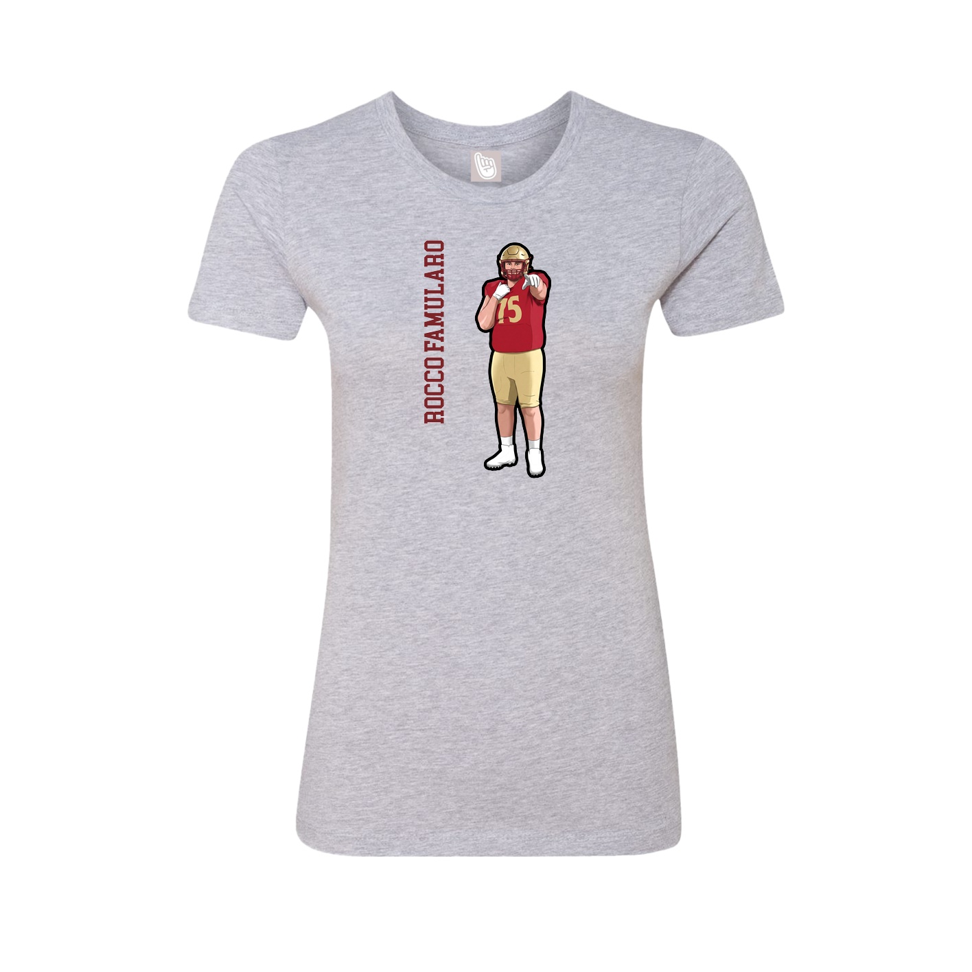 Womens Tee — Name Vertical in Grey