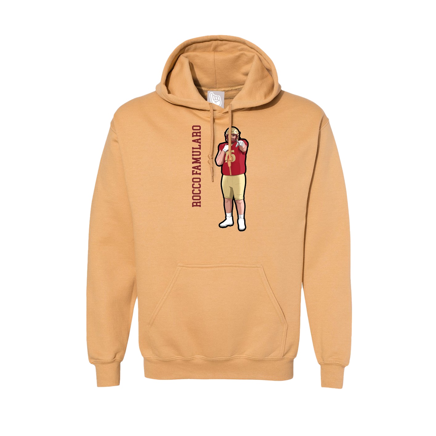 Hoodie — Name Vertical in Vegas Gold