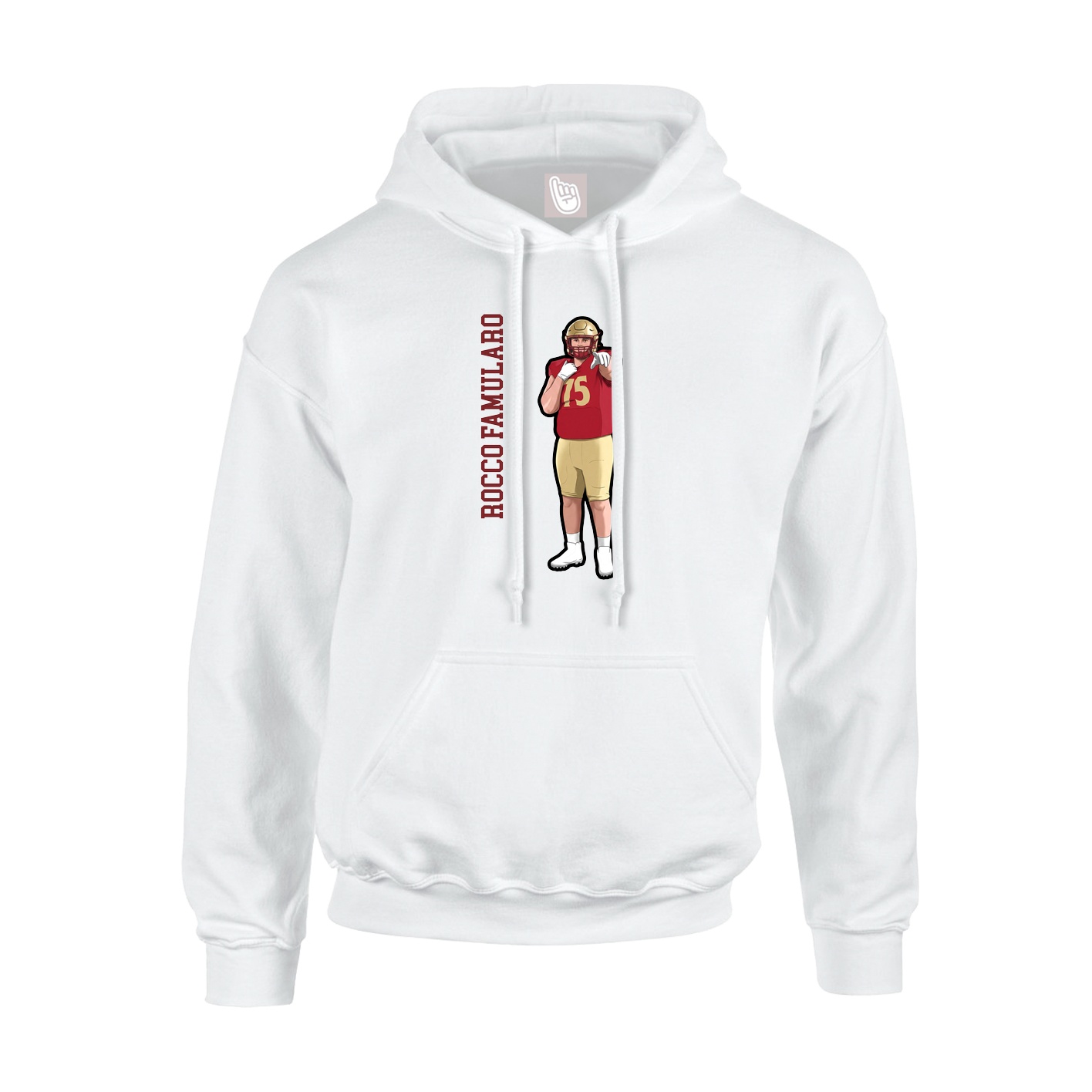 Youth Hoodie — Name Vertical in White