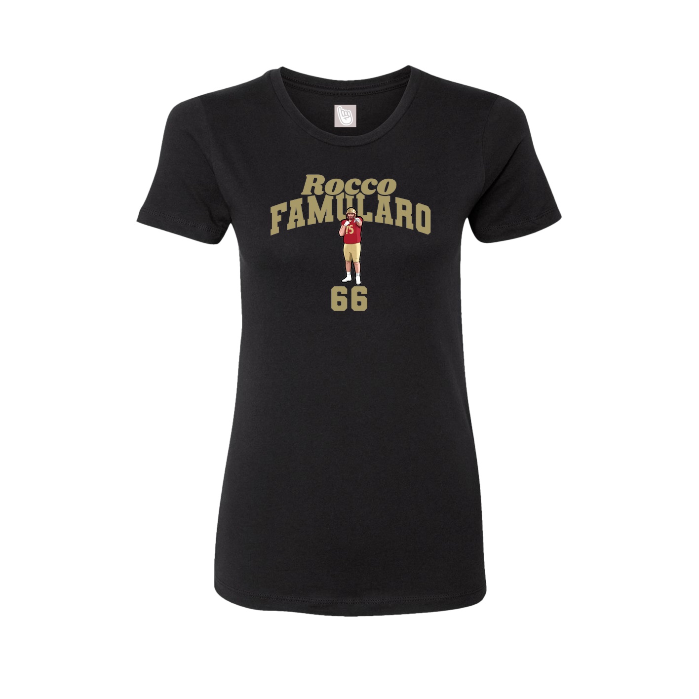 Fitted Women's Tee — Signature Arch in Black