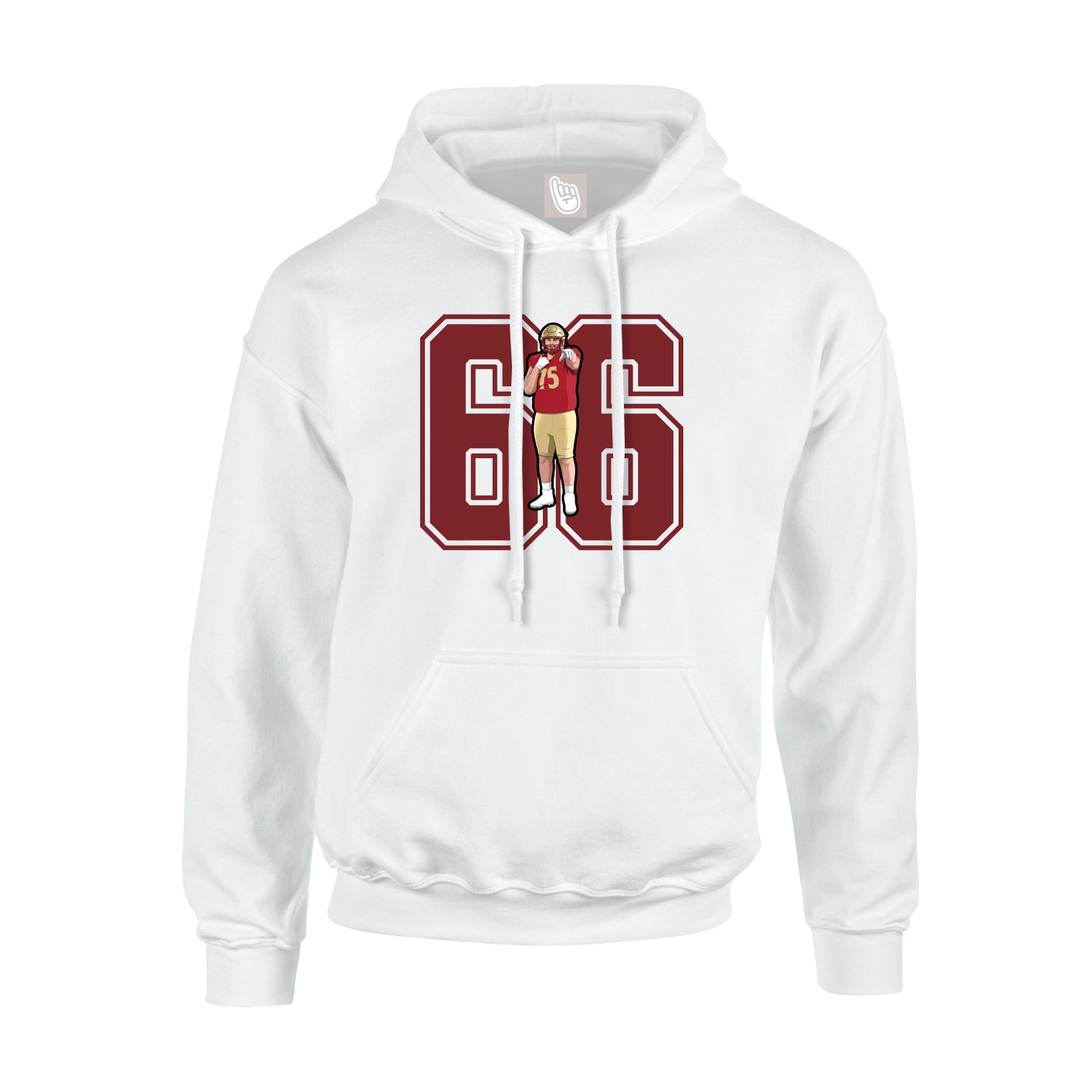 Youth Hoodie — Number in White