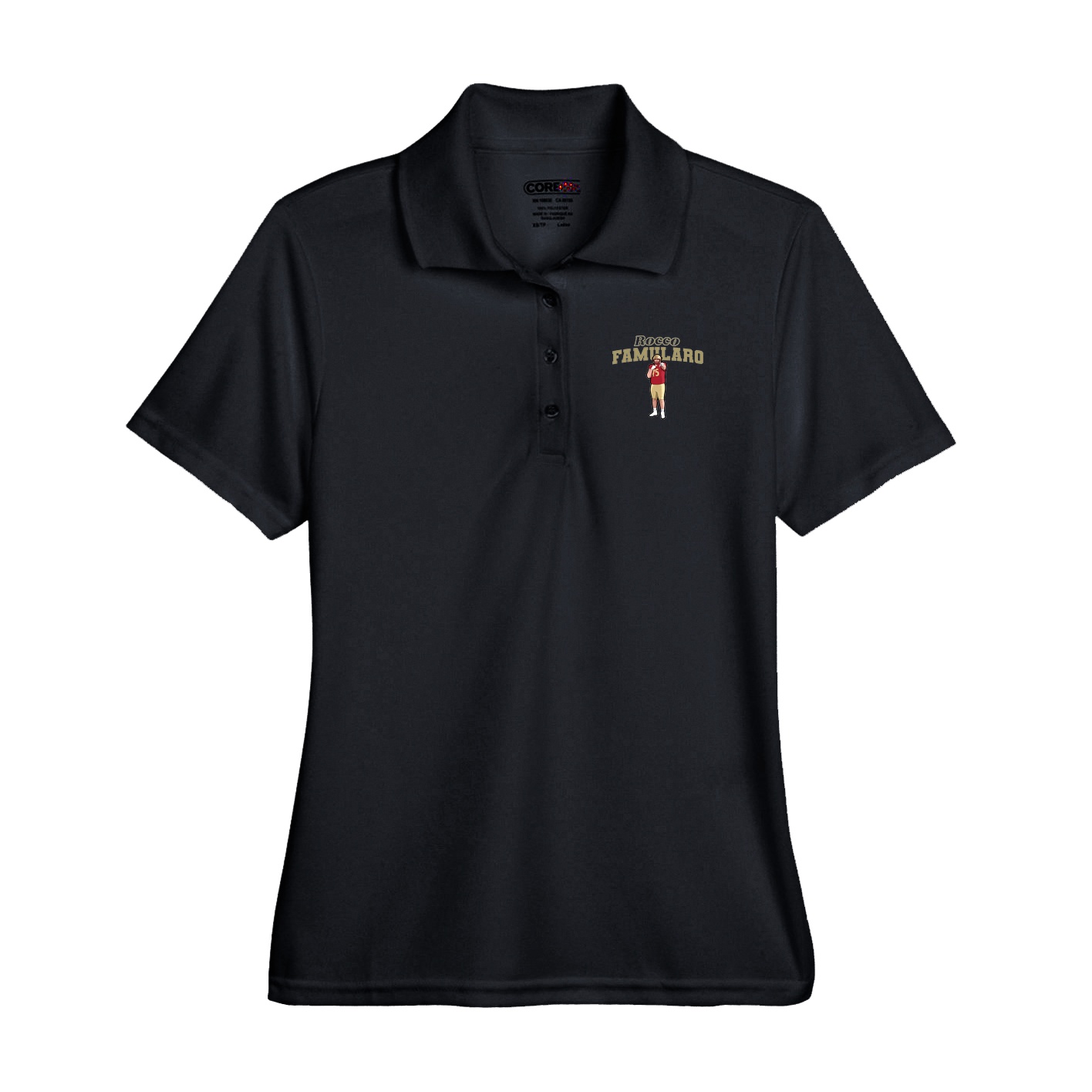 Performance Polo — Name Arch in Black