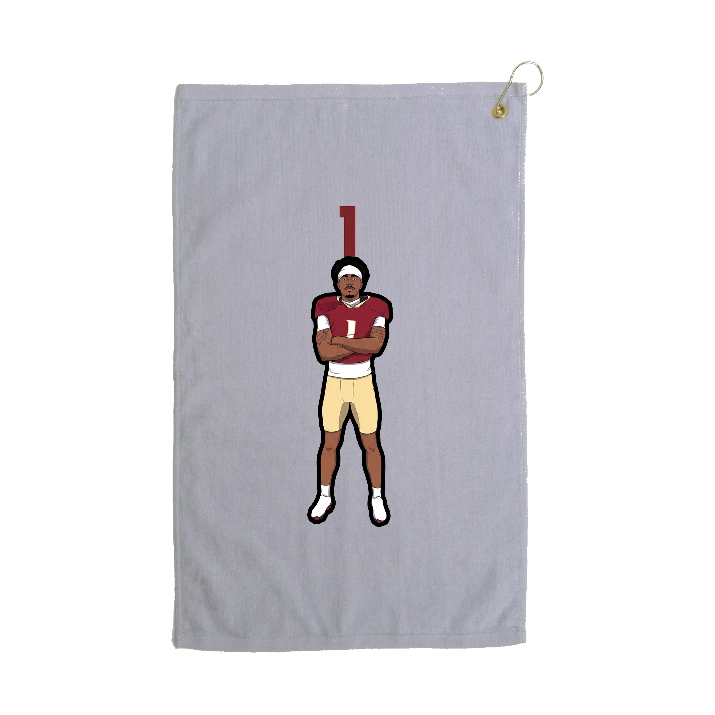 Golf Towel — Number Top in Grey