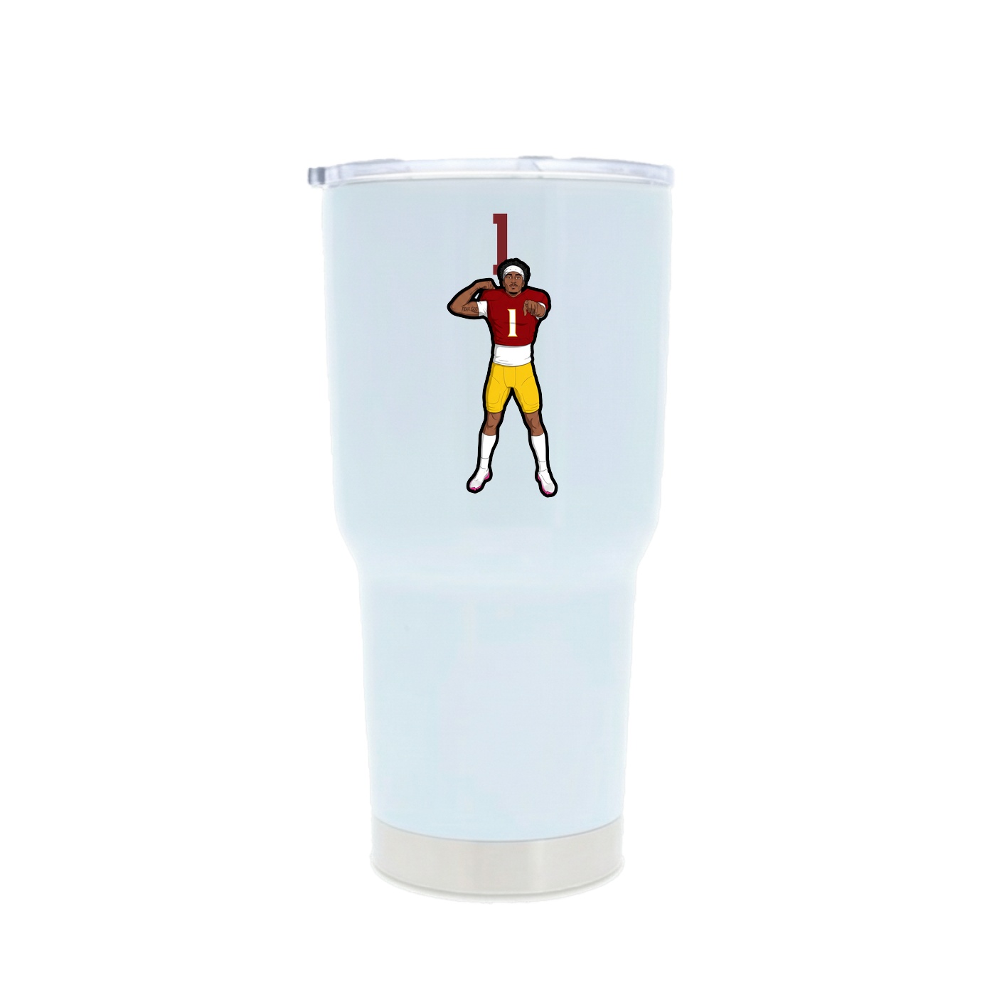 30oz Stainless Steel Tumbler — Number Top in White