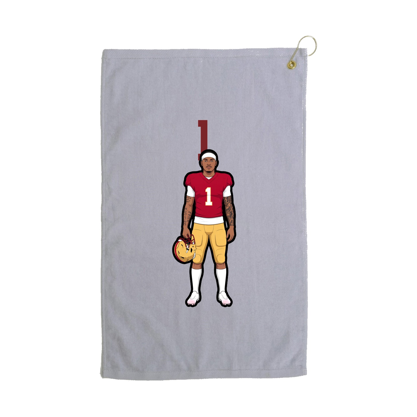Golf Towel — Number Top in Grey