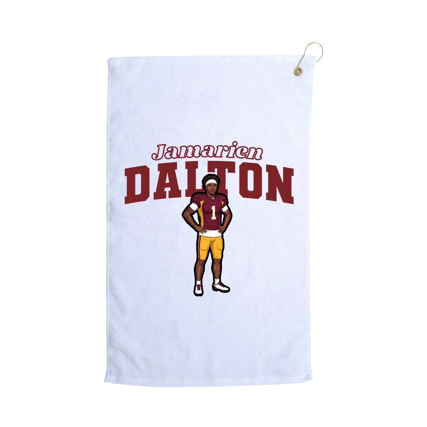 Golf Towel — Name Arch in White