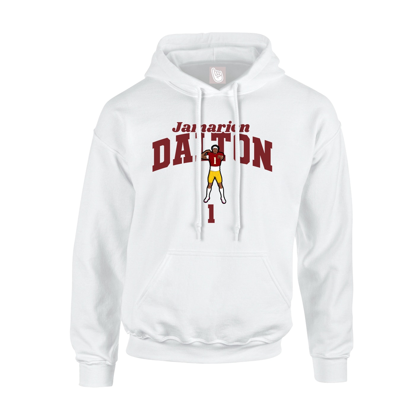 Hoodie — Signature Arch in White